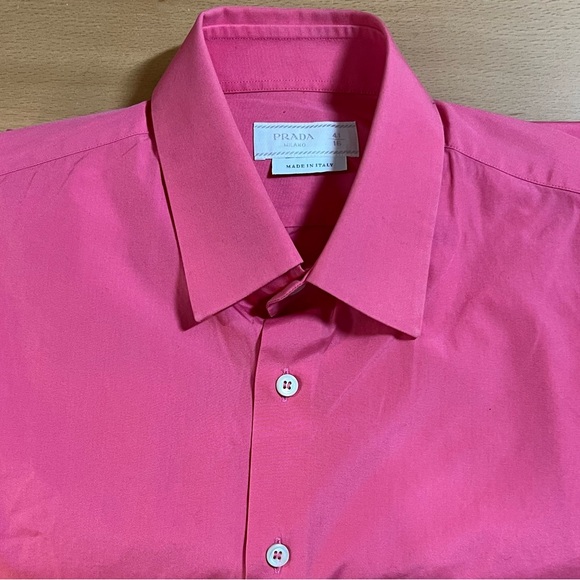 Prada Men's Vibrant Pink Dress Shirt